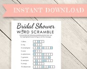 Bridal Shower Games Instant Download, Wedding Shower Game, Bridal Word Scramble, Shower Game, Wedding Game, Bridal Shower Games Printed