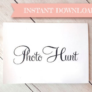 Wedding iSpy, Photo Hunt, Scavenger Hunt Place Card, Wedding Game, iSpy Wedding Game, Wedding Favor, fun wedding game - INSTANT DOWNLOAD