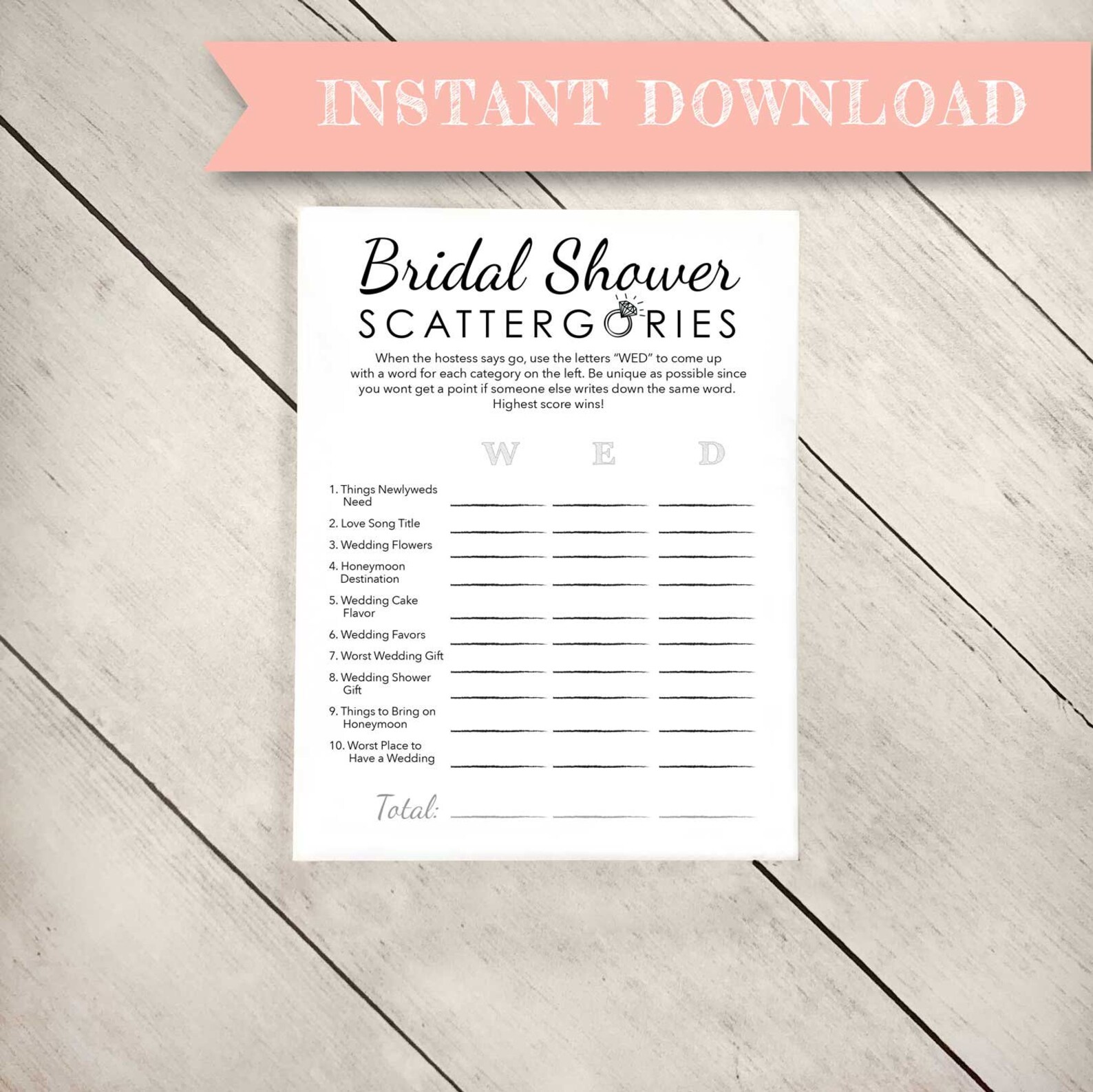 BRIDAL SHOWER GAME Set includes 3 Games Bridal Shower Etsy