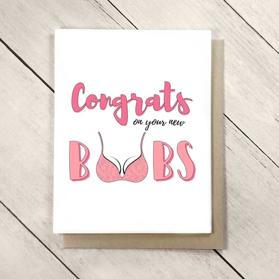 Congrats on Your New Boobs Card Congrats on the Boob Job Gift | Etsy