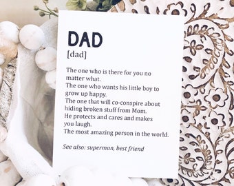 Dad Birthday Card, Father's Day Card, To My Dad Card, Father Card Card from Kid Dad Card From Son Dad Card From Daughter Dad Gift