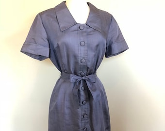 Gorgeous Violet Corded Silk Volup 1950's Cocktail Dress Sz 42" B