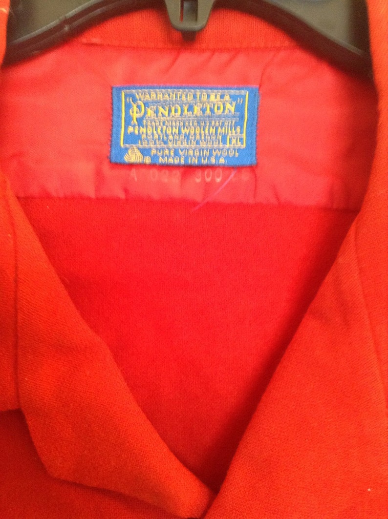 Vintage Pendleton woolen mills winter Christmas Red Workwear shirt Sz XL image 4