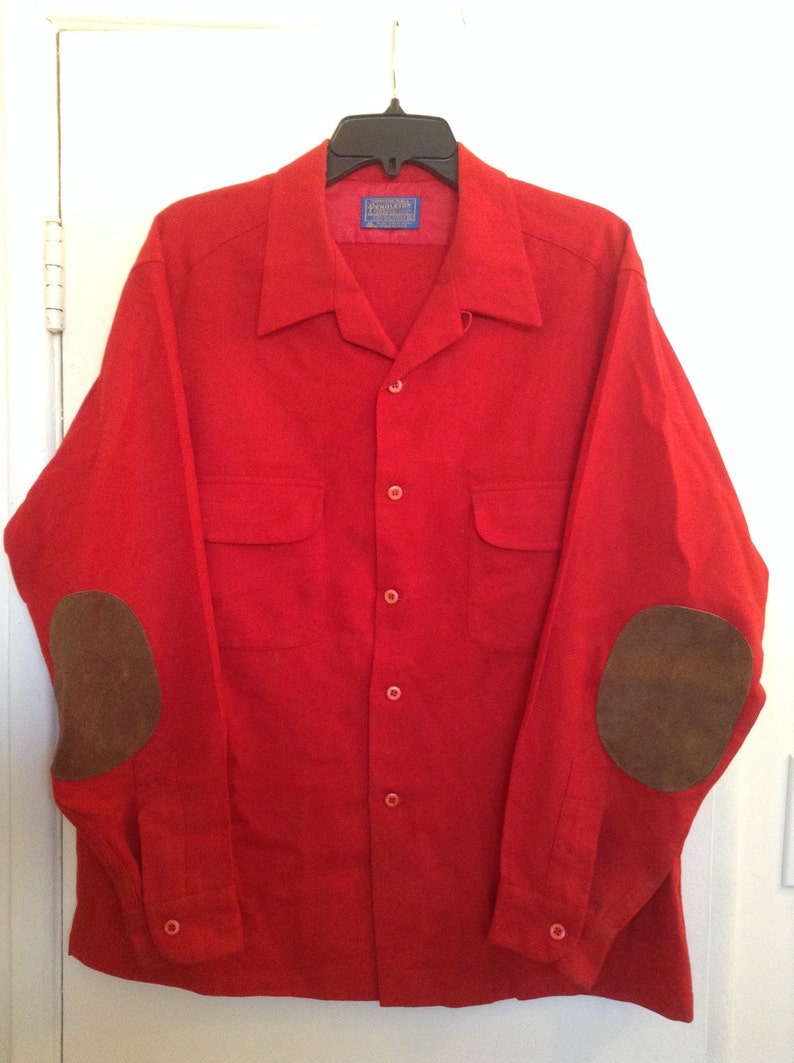 Vintage Pendleton woolen mills winter Christmas Red Workwear shirt Sz XL image 1