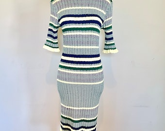 Vintage 60’s 70’s sexy candy stripe sweater dress Sz 36” B
