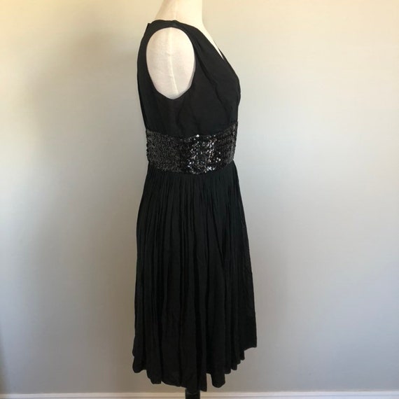 Fabulous Vintage Black Sequins & Chiffon 50's Eve… - image 6
