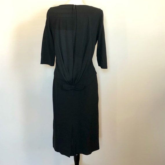 Sexy Demure Vintage 40's 50's Little Black Dress … - image 5