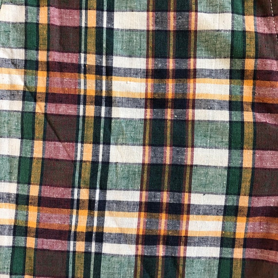 Vintage 60’s 70’s pretty plaid Madras high waiste… - image 3