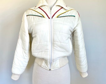 Vintage 70’s 80’s sexy fitted puffer ski jacket Sz 38” B