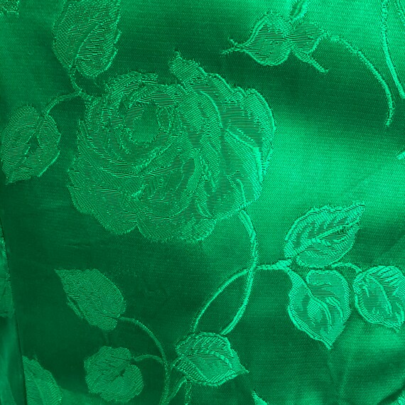 Vintage 1950’s Kelley green floral brocade party … - image 7