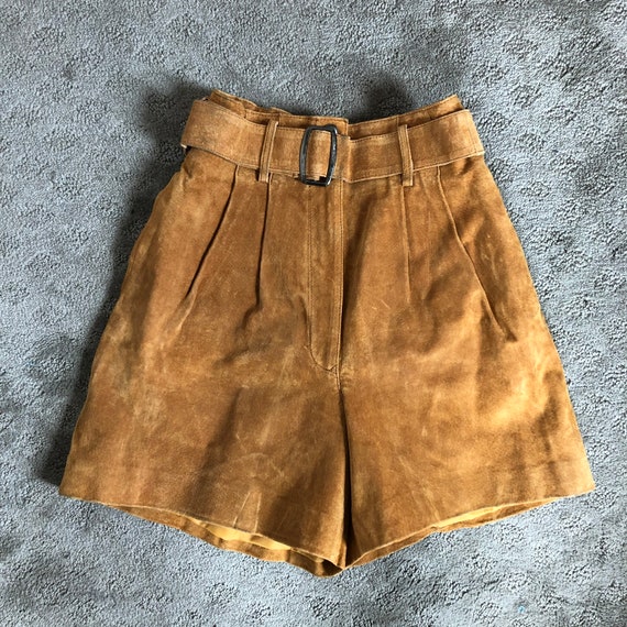 Vintage Western Suede 80’s 90’s high waisted shor… - image 5