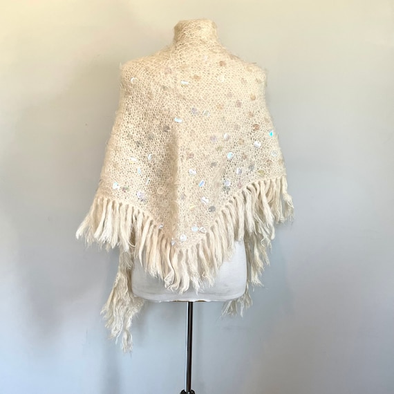 Boho glamour Vintage 60’s large oversized fringe … - image 4