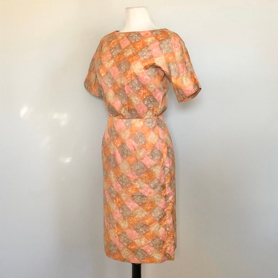 Vintage Early 1960's Diamond Print Wiggle Dress S… - image 4