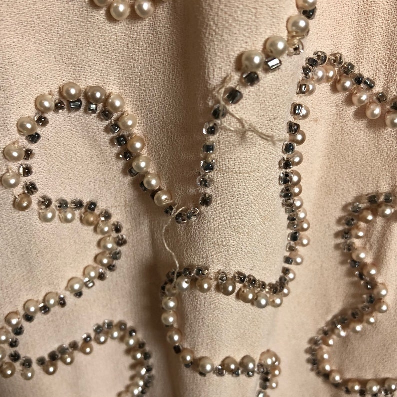 Fabulous Vintage 60\u2019s Diamonds /& pearls beaded gown Sz