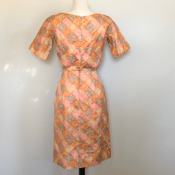 Vintage Early 1960's Diamond Print Wiggle Dress S… - image 5