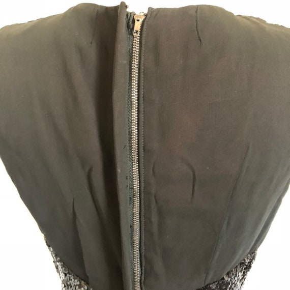 Fabulous Vintage Black Sequins & Chiffon 50's Eve… - image 10