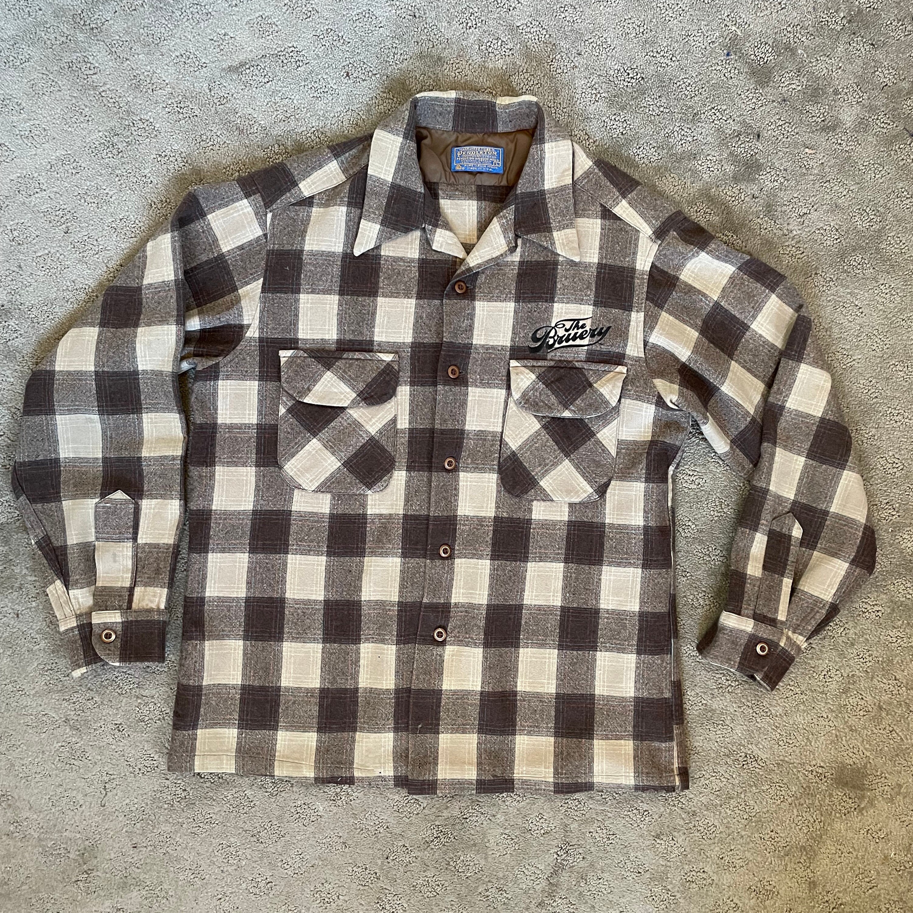 50’s Pendleton wool shirt Vintage 50's 60's Pendleton Wool Plaid Blue Label Shirt Sz
