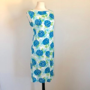 Vintage 60&#39;s volup Mid Century Floral Print Sheath Dress Sz 34&quot; W