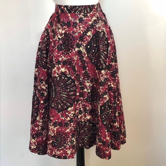 Vintage 1950's Cotton Hawaiian Tiki Novelty Print