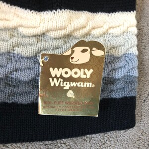 Vintage 1970s Wooly Wigwam striped cable knit beanie image 4