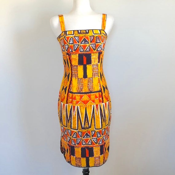 Sexy Vintage 50's Tiki Hawaiian Wiggle Dress Sz 3
