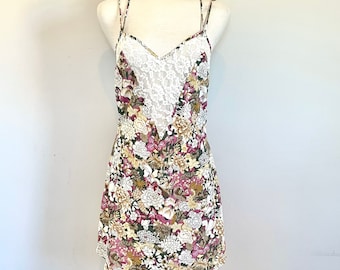 Vintage 90er Victoria’s Secret dusky florals Gold Label Nachthemd Sz L