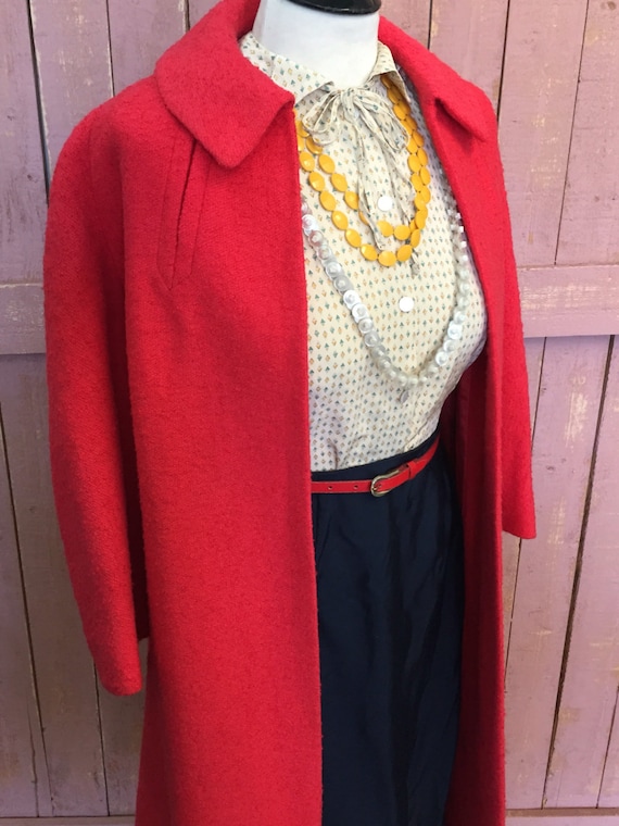 Vintage 50's 60's Christmas Red Crimson winter Sw… - image 2