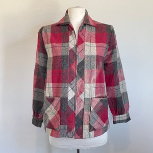 Fantastic Vintage 50’s wool Plaid 49er zip front Jacket Sz 40” B