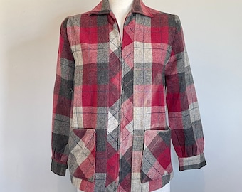 Fantastic Vintage 50’s wool Plaid 49er zip front Jacket Sz 40” B