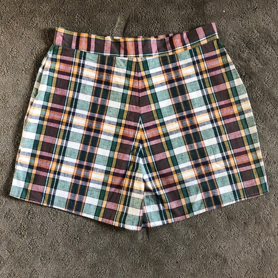 Vintage 60’s 70’s pretty plaid Madras high waiste… - image 2