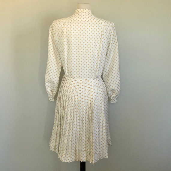 Vintage 60’s 70’s Polka Dot Bow Front Day Dress S… - image 5