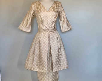 Vintage 40’s 50’s New Look Helen Caro Polka Dot Dress Sz 30” W