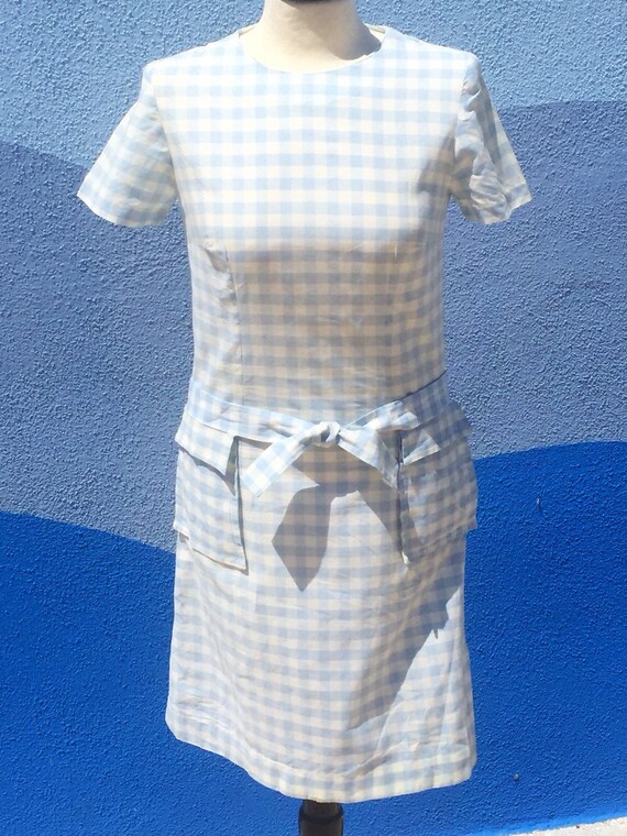 Vintage 60's Gingham GoGo girl Day Dress Sz 34"B - image 5