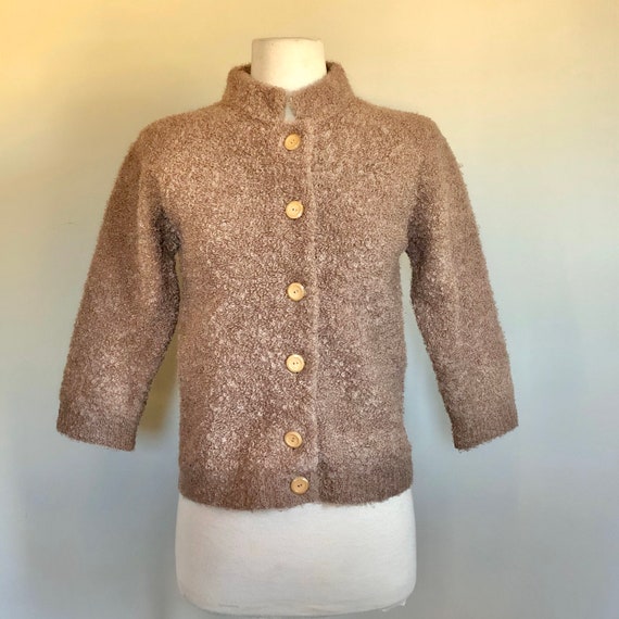 Vintage 1960’s Cozy Mohair Cardigan Sweater Sz 36… - image 7