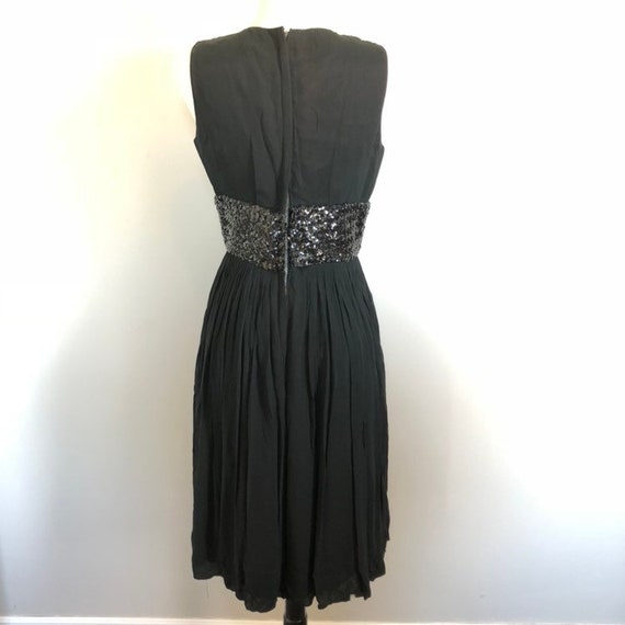 Fabulous Vintage Black Sequins & Chiffon 50's Eve… - image 4
