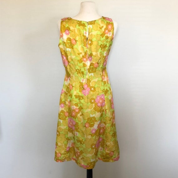 Vintage 60's Mid Century Dropwaist Floral Print S… - image 5