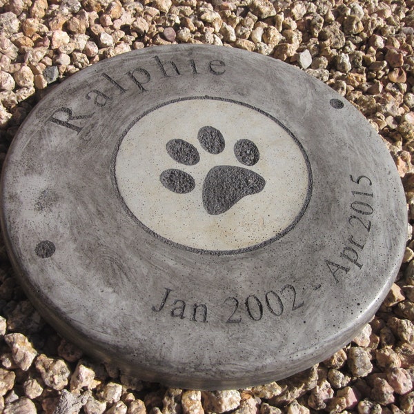 Personalized Engraved Pet Memorial  Stone 11" Round (Select from 13 Different Images)