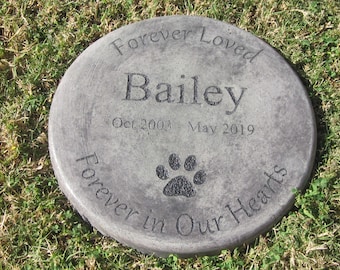 Engraved Pet Memorial 11" D  'Forever Loved / Forever in Our Hearts (Select 13 different Images)