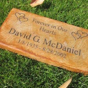 Personalized Engraved  Memorial  Stone 11.5&quot;x 5.5&quot; Forever in Our Hearts