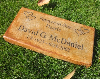 Personalized Engraved  Memorial  Stone 11.5"x 5.5" Forever in Our Hearts