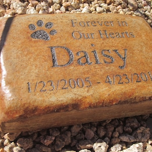Personalized Engraved Pet Memorial  Stone 8.5"x 5.5"  Forever in Our Hearts