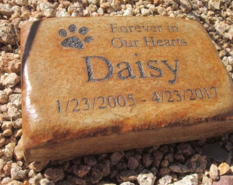 Personalized Engraved Pet Memorial  Stone 8.5"x 5.5"  Forever in Our Hearts