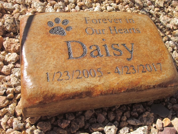Personalized Engraved Pet Memorial  Stone 8.5"x 5.5"  Forever in Our Hearts
