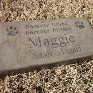 Personalized Engraved Pet Memorial  Stone 11.5"x 5.5" Forever Loved Forever Missed