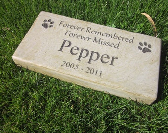 Personalized Engraved Pet Memorial  Stone 11.5"x 5.5" Forever Remembered Forever Missed