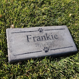 Personalized Engraved Pet Memorial  Stone 11.5&quot;x 5.5&quot;  Paw Images