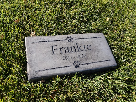 Personalized Engraved Pet Memorial  Stone 11.5"x 5.5"  Paw Images