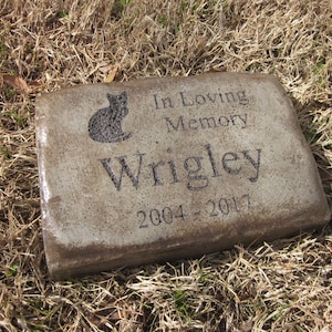 Personalized Engraved Pet Memorial  Stone 8.5&quot;x5.5&quot;  In Loving Memory Cat