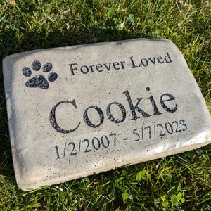 Personalized Engraved Pet Memorial  Stone 8.5"x 5.5"  Forever Loved