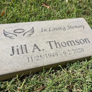 Personalized Engraved  Memorial  Stone 11.5&quot;x 5.5&quot; In Loving Memory